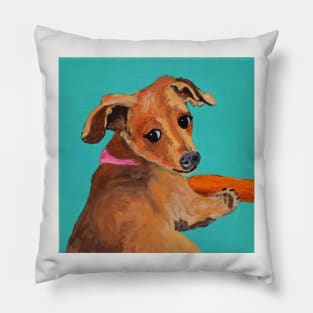 Chiweenie Bean & Carrot Pillow