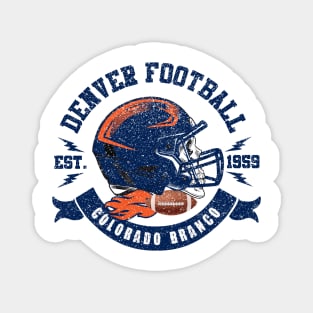 Denver Football Helmet Vintage Colorado Bronco Skulls Est. 1959 Magnet