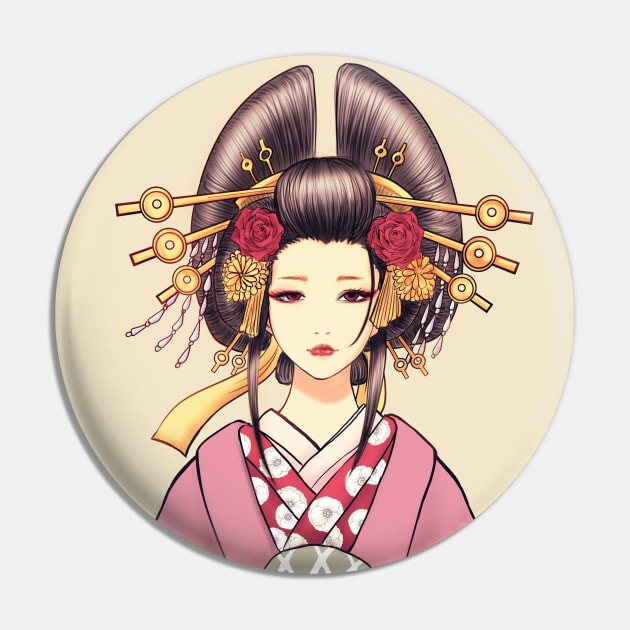 Japanese Girl Geisha Pin by kotchiyuuki