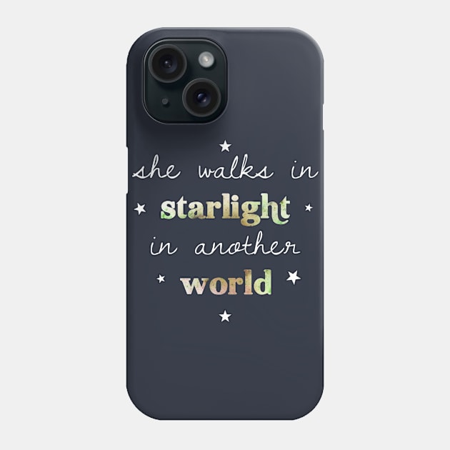 She walks in starlight in another world Phone Case by zeppelingurl