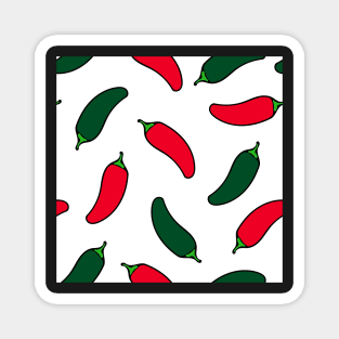 Jalapeno Red and Green Hot Peppers Magnet