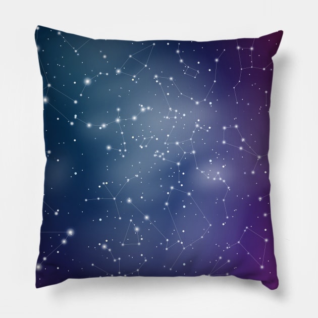 Zodiac Signs Constellations Gradient Pillow by Studio Vickn