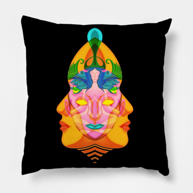 Goddess of Meditation Pillow by Koko Ricky