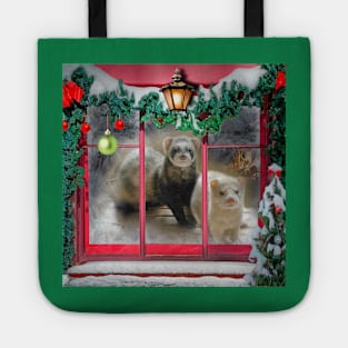 Ferrets The Night Before Christmas - Ferret art design Tote