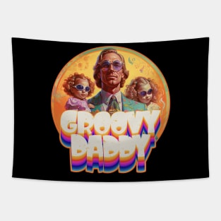 Groovy Daddy and Girls Design Tapestry