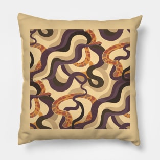 Cream and Purple Snake Skin Pillow