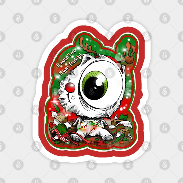 Christmas kitty Magnet by Sing-Toe-Wrote 