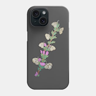 White Butterflies With Purple Flowers Phone Case