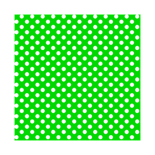 White Polka Dots Pattern on Green Background T-Shirt