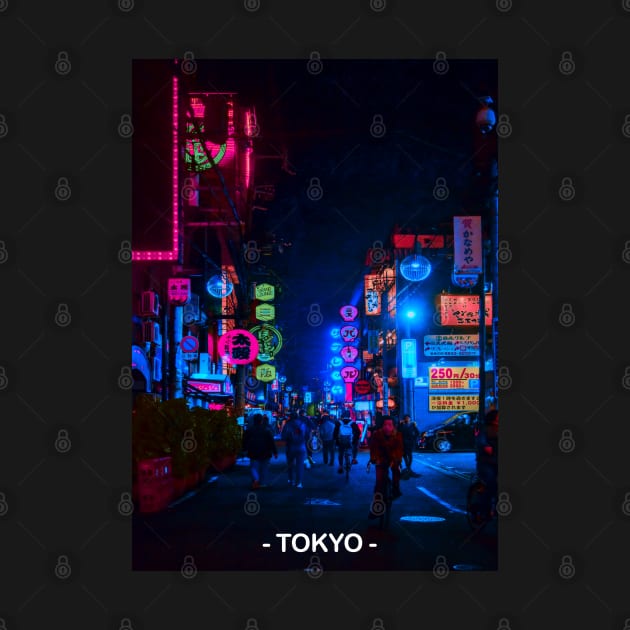 Tokyo Street Neon Synthwave by JeffDesign