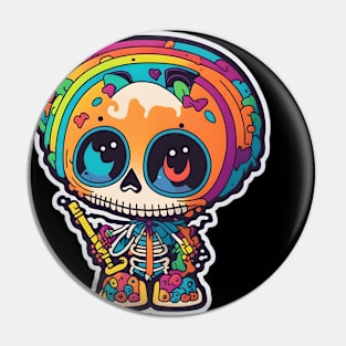 Skeleton Halloween Celebration Pin