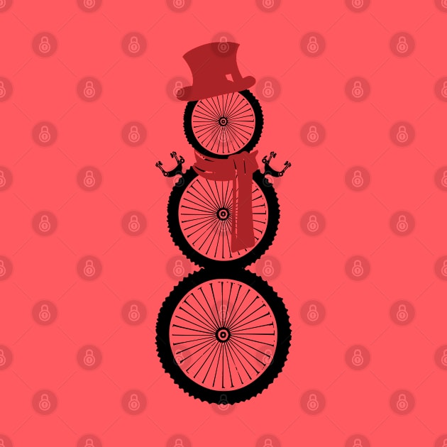 Cycling Snowman (Black/Red) by p3p3ncil