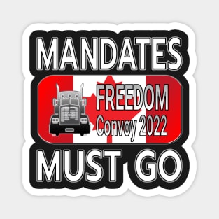 CONVOY OF CANADIAN TRUCKERS FOR FREEDOM WE LOVE YOU TRUCKERS WHITE LETTERS Magnet