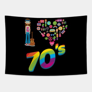 'I Love 70s Hippie Style' Awesome 70s Vintage Tapestry