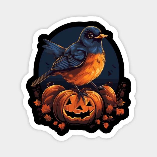 American Robin Halloween Magnet by JH Mart