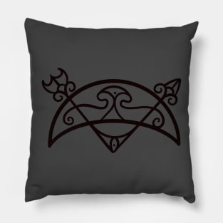 V Rod and Crescent Pictish Design Pillow