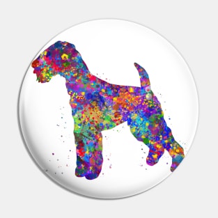 Airedale Terrier dog watercolor Pin