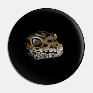 Artsy Lizard Drawing | Staring Leopard-Gecko Pin