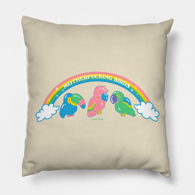 Birds are cool! Pillow by Crowtesque
