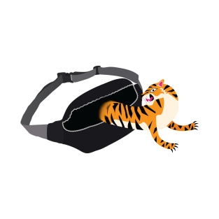 tiger coming out of a waist bag T-Shirt