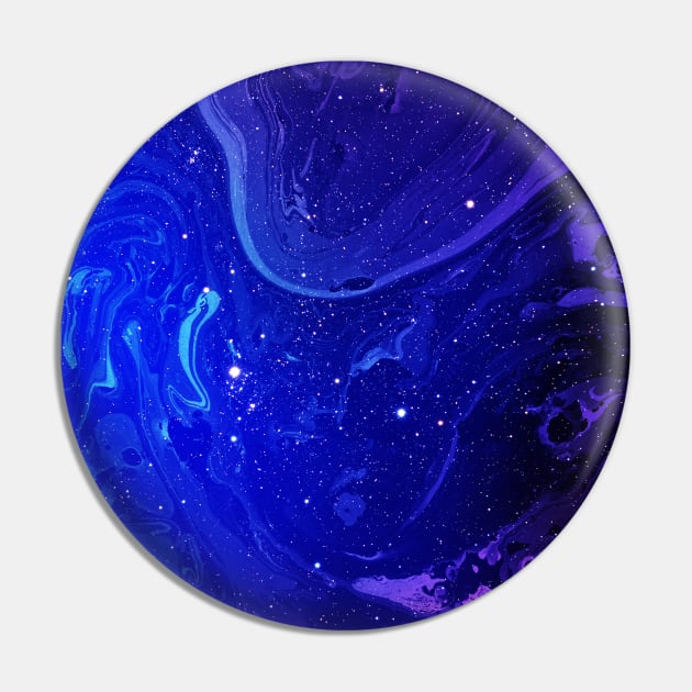 Circular Dark Blue Marble Pin by Art Designs