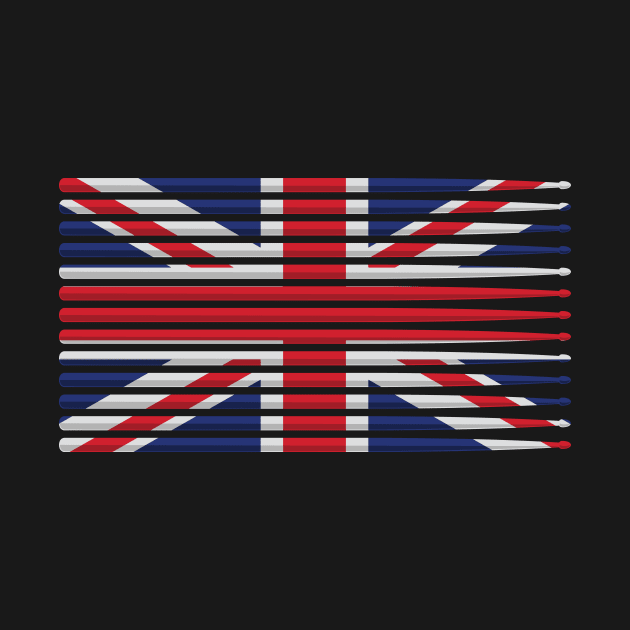 United Kingdom drummer drum stick flag by hobrath