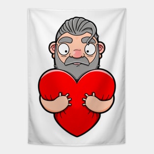 Hot Silver Daddy Hug Tapestry