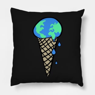 Melting Earth | Global Warming & Climate Change Pillow