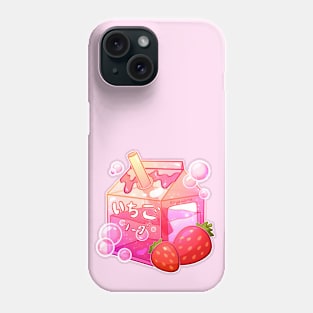 Aesthetic Sparkling Strawberry Soda Carton Phone Case