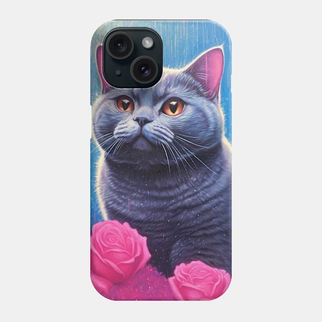 British Shorthair Rose Phone Case by Enchanted Reverie