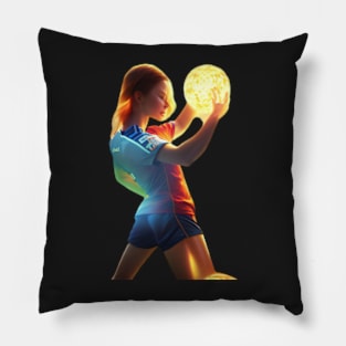 Soccer Neon Girl Pillow