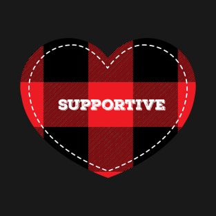 Buffalo Plaid Lumberjack Supportive Love Heart T-Shirt