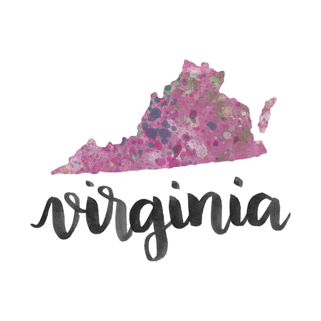 virginia - calligraphy and abstract state outline by randomolive