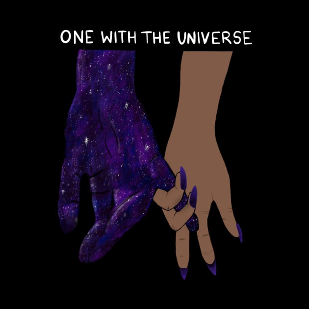 One with the universe galaxy hands by Sorbelloart