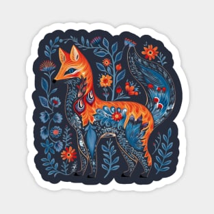 A Fox Scandinavian Art Style Magnet