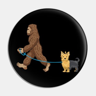 Bigfoot Dog Walk Yorkie - Sasquatch Dog Lovers Pin