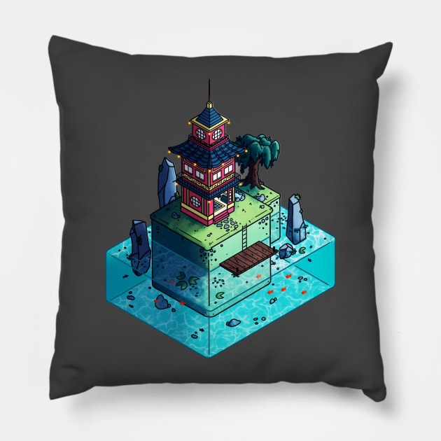 Lone Temple Pillow by seerlight