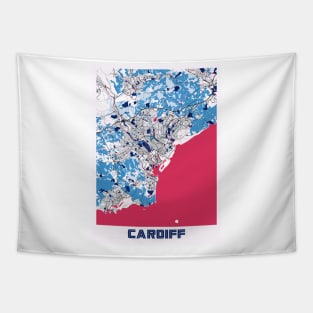 Cardiff - United Kingdom MilkTea City Map Tapestry