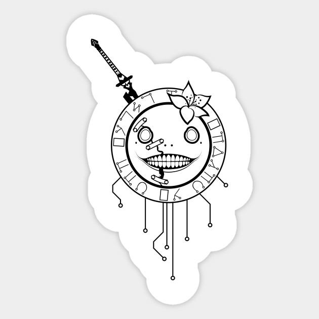 Emil Black On White Nier Sticker Teepublic