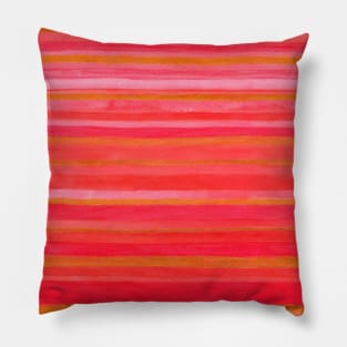 Red and Gold Stripes Pillow