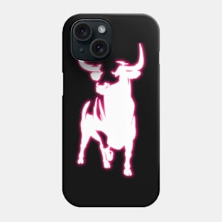 Pink Neon Sign Bull TORO Phone Case