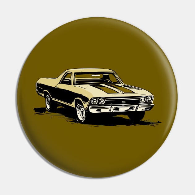 Yellow 68 El Camino Pin by ZoeysGarage