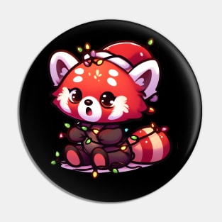 Cute Christmas Red Panda Pin