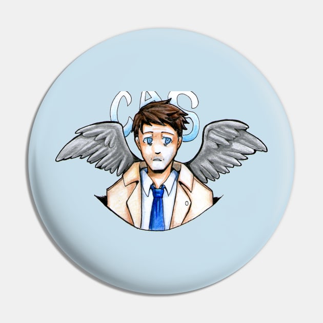 Cas, fallen angel Pin by shikicraig