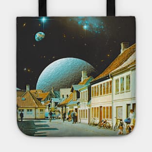 Vila Estrela - Space Collage, Retro Futurism, Sci-Fi Tote