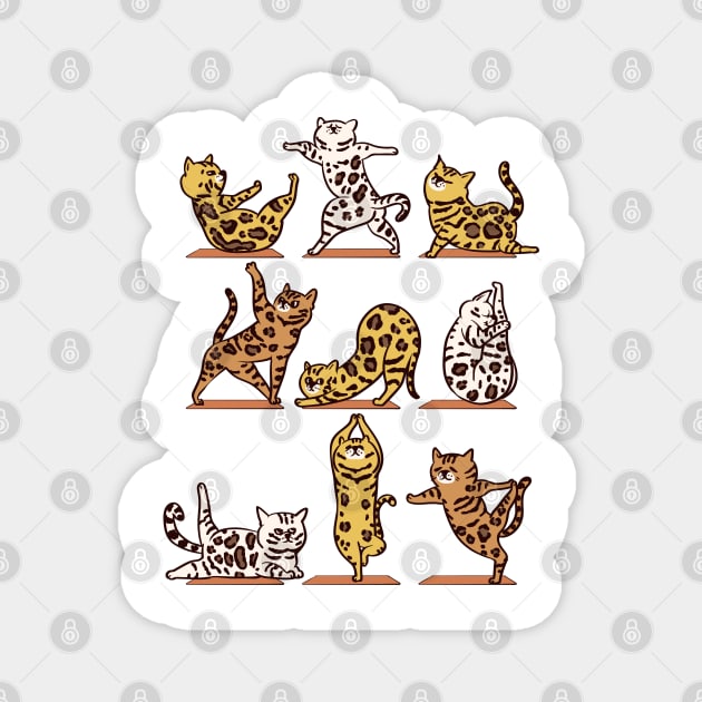 Bengal Cat Yoga Magnet by huebucket