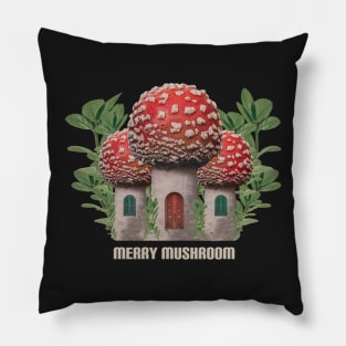 Vintage Merry Mushroom Pillow