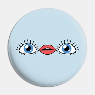 Eye Mouth Eye Emoji Pin