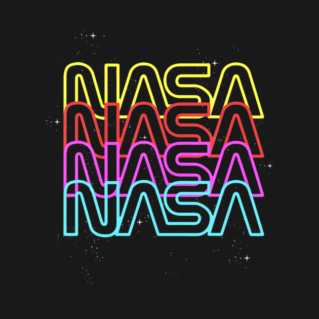 NASA Neon Rainbow Repeat Text Logo by ANGELA2-BRYANT