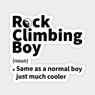 Funny Rock Climbing Boy Definition, Minimalist Design for Rock Climbers Magnet